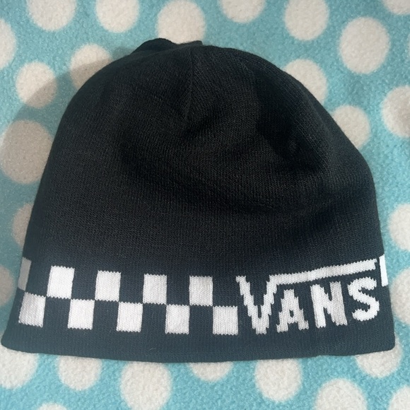 NWT Vans reversible black and white checkered beanie youth one size - Picture 7 of 8